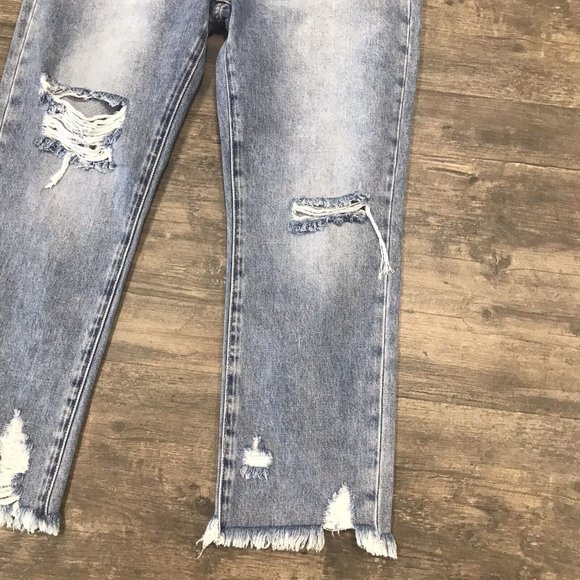 NWT Insane‎ Oene Jeans Womens 11/29w Hi-Waisted Straight Destroyed Cut Ankle $57 - Picture 5 of 11